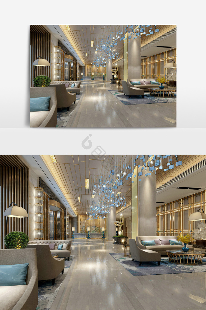 酒店大堂设计效果图-酒店大堂设计效果图图片素材-包图网