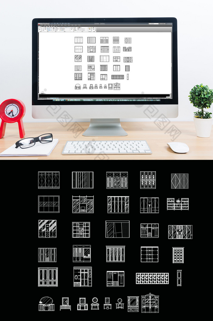衣柜CAD立面图库图片图片
