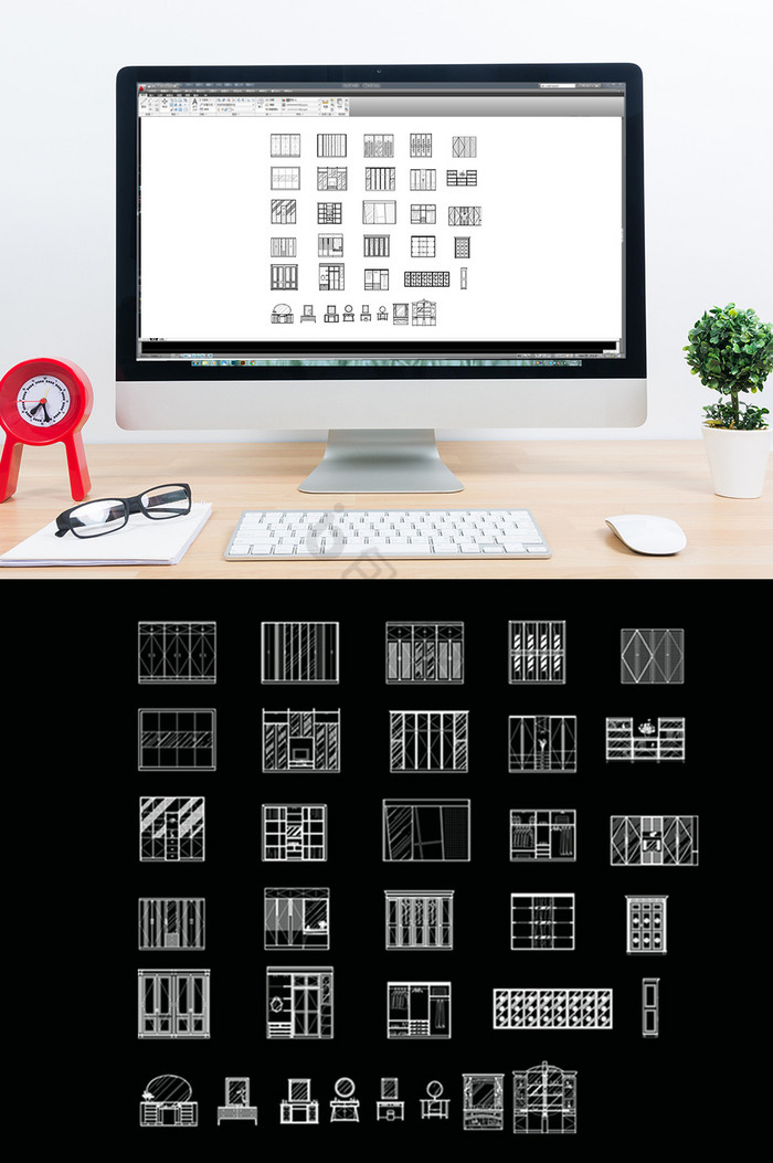 衣柜CAD立面图库图片