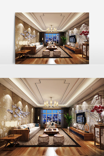 新中式风家装客厅效果图图片