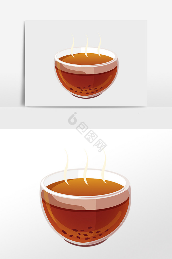 一杯决明子茶插画图片