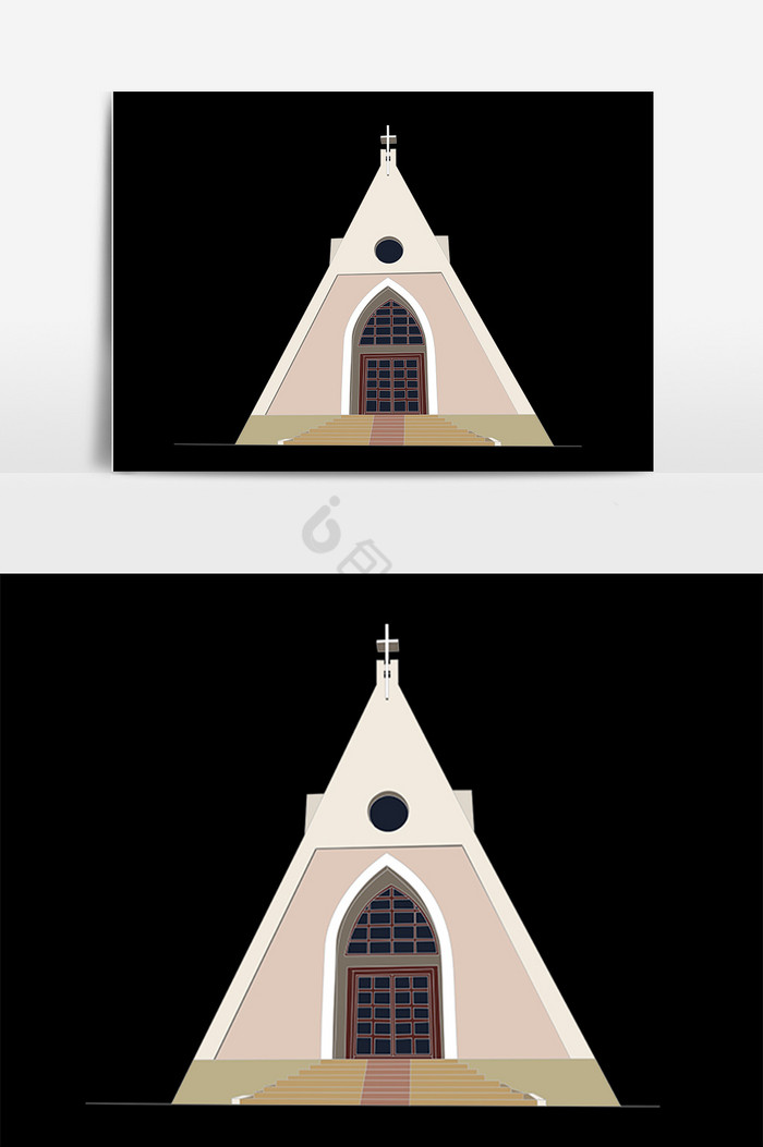 欧式教堂建筑向量图片