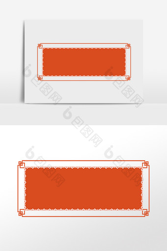 中国风红色长方形边框图片
