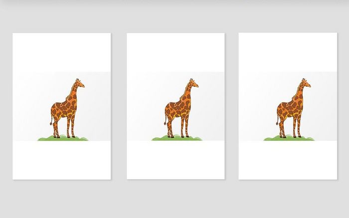 北欧现代小清新动物长颈鹿装饰画