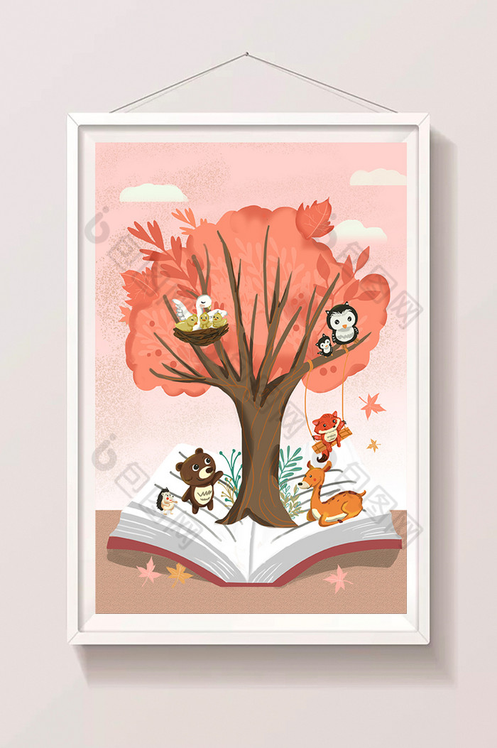 包图网提供精美好看的动物插画书鹿熊插画素材免费下载,本次作品主题