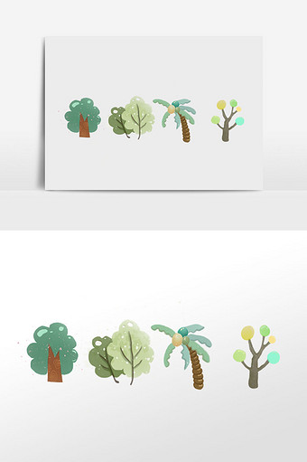 绿色植物花卉插画元素图片