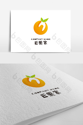 时尚大气E字母水果商店logo标志设计图片