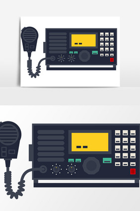 手绘卡通对讲机元素