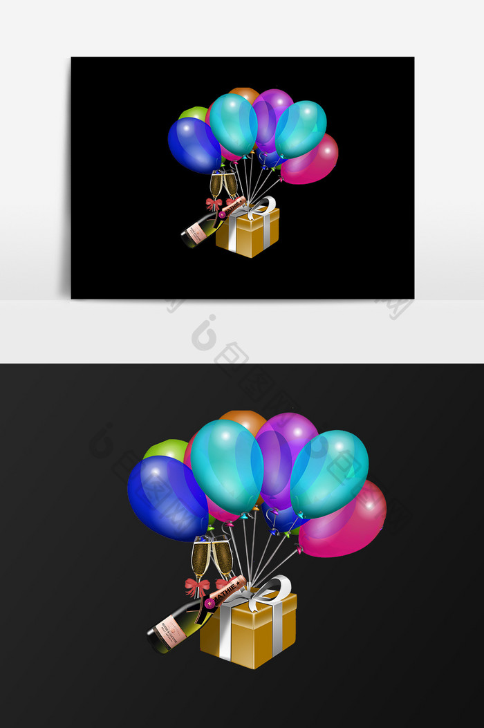 彩色气球设计元素庆祝