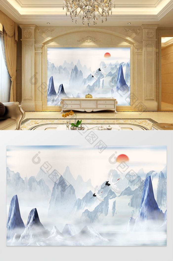 中国风新中式背景墙图片