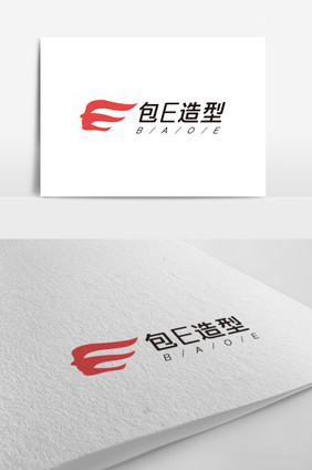 红黑色简单创意造型logo标志