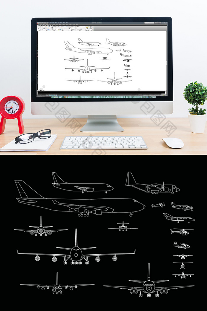 CAD飞机模型图库模型