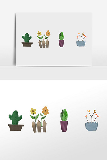 绿色 植物 花卉 插画 元素 花卉图片