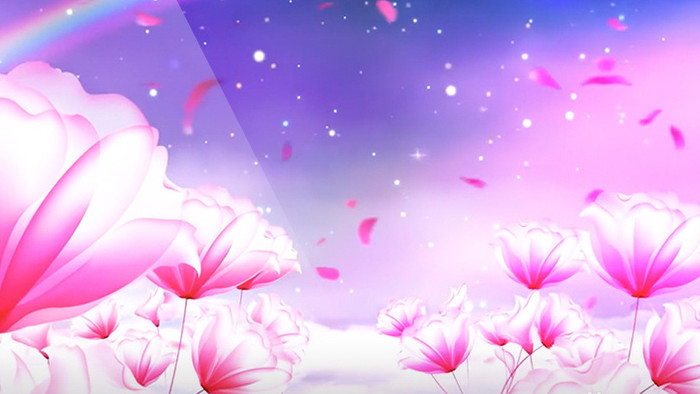 梦幻时尚紫色爱情花朵运动动态婚礼背景