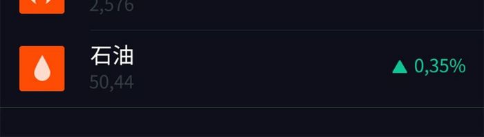 黑色扁平股票APP股票指数UI界面设计
