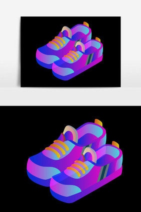 卡通鞋子光感元素