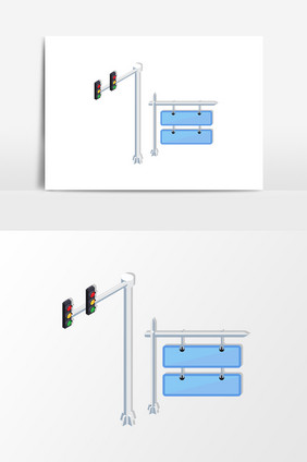 卡通交通信号灯设计元素