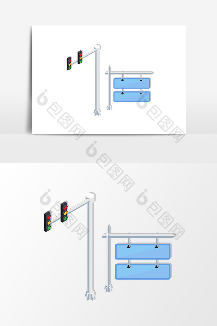 卡通交通信号灯设计元素