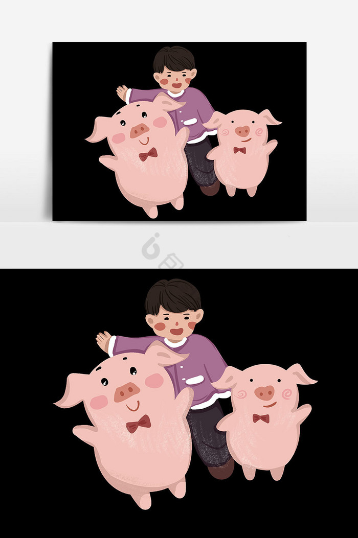 小猪一家人元图片