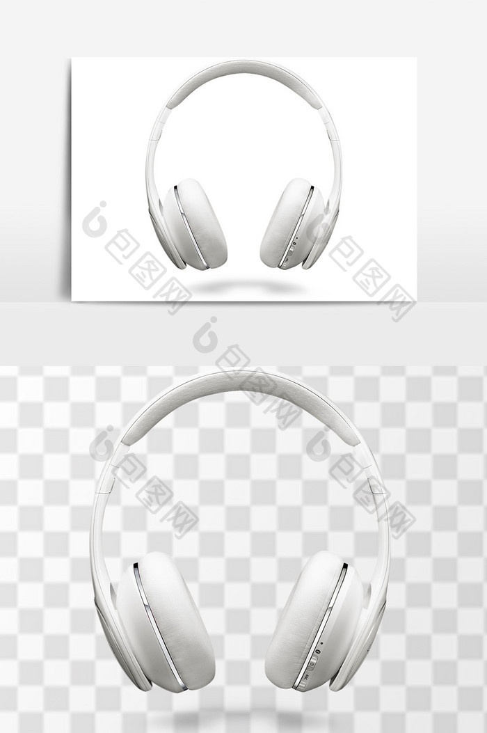 白色耳机电竞游戏耳机