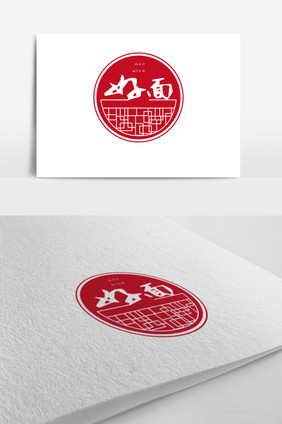 红色中国风餐饮logo标志设计