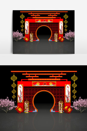 2019元旦节日模型庙会牌楼