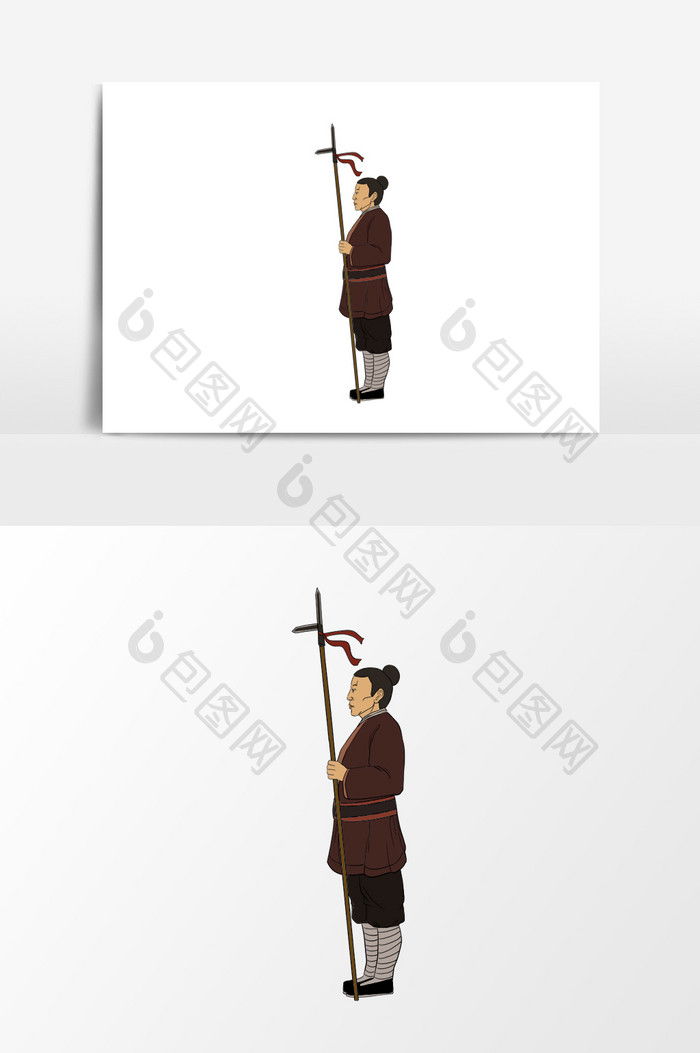 中国古代士兵戈兵形象元素