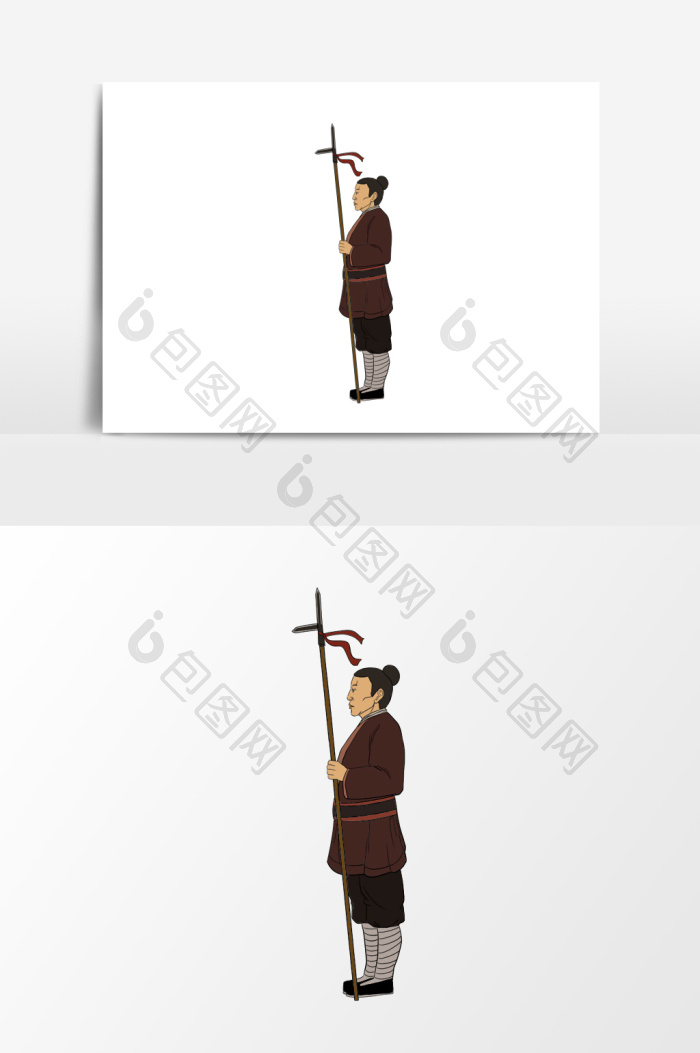 中国古代士兵戈兵形象png下载-包图网