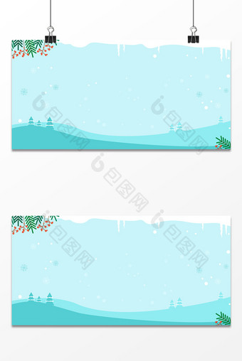 小清新渐变蓝色圣诞节卡通 雪背景图片