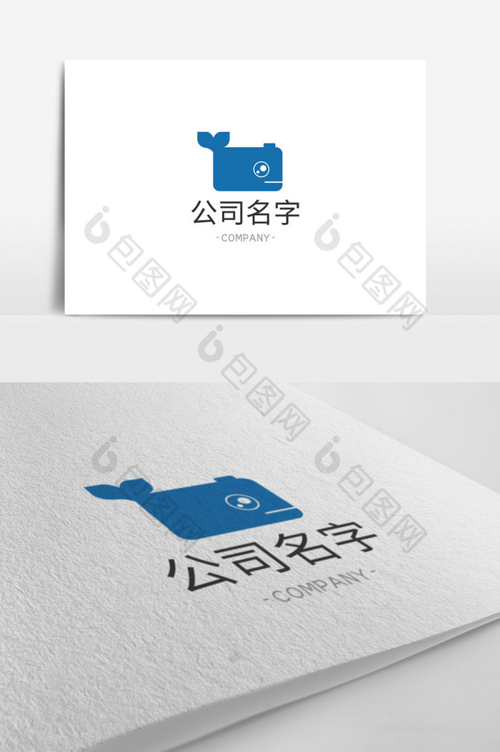 鲸鱼摄影行业logo标志设计