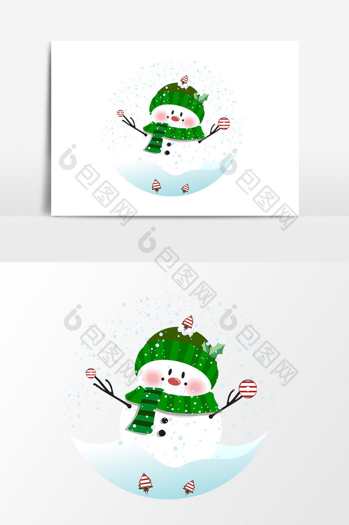 冬季雪人设计元素卡通