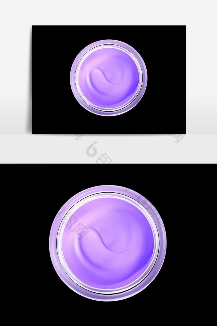 紫色化妆品俯视PSD元素