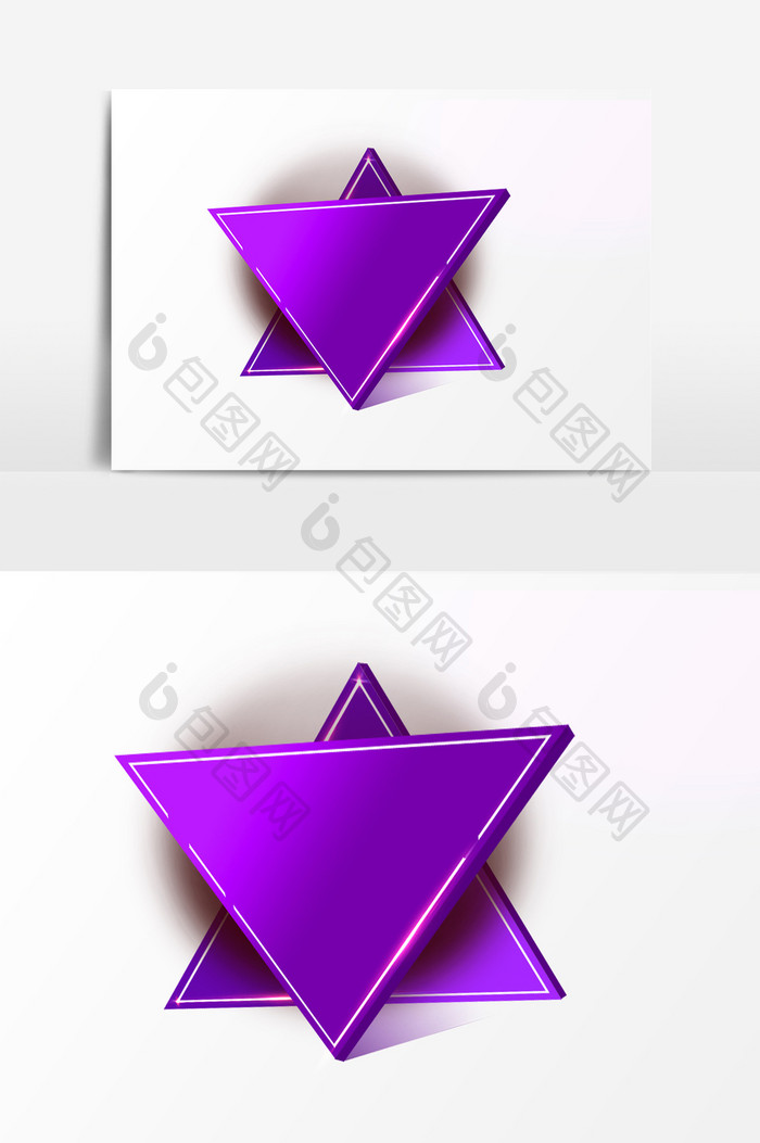紫色几何三角形PSD元素