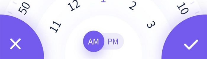 紫色简约通用闹钟app闹钟调整移动界面