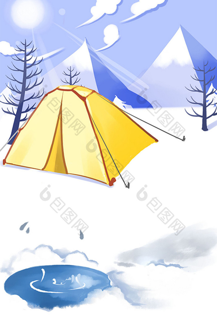 冬季帐篷背景素材