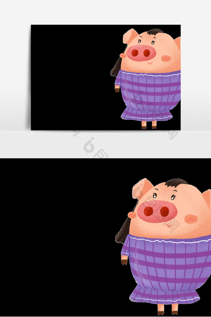 猪猪插画图片图片