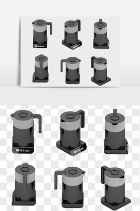 电热水壶厨房电器元素PNG文件