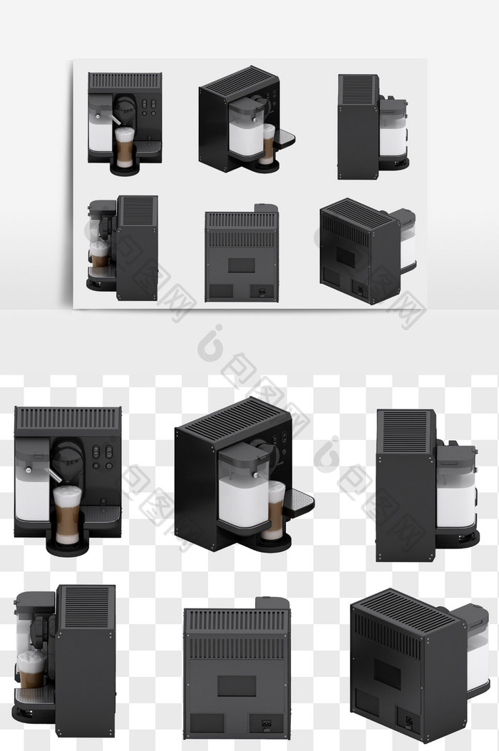 自动咖啡机厨房电器元素PNG文件