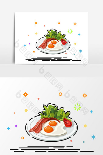 卡通早餐元素设计图片