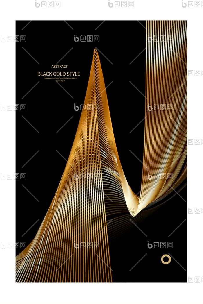 现代简约金色抽象线条图形地产酒店装饰画-现代简约金色抽象线条图形地产酒店装饰画效果图-【包图网】