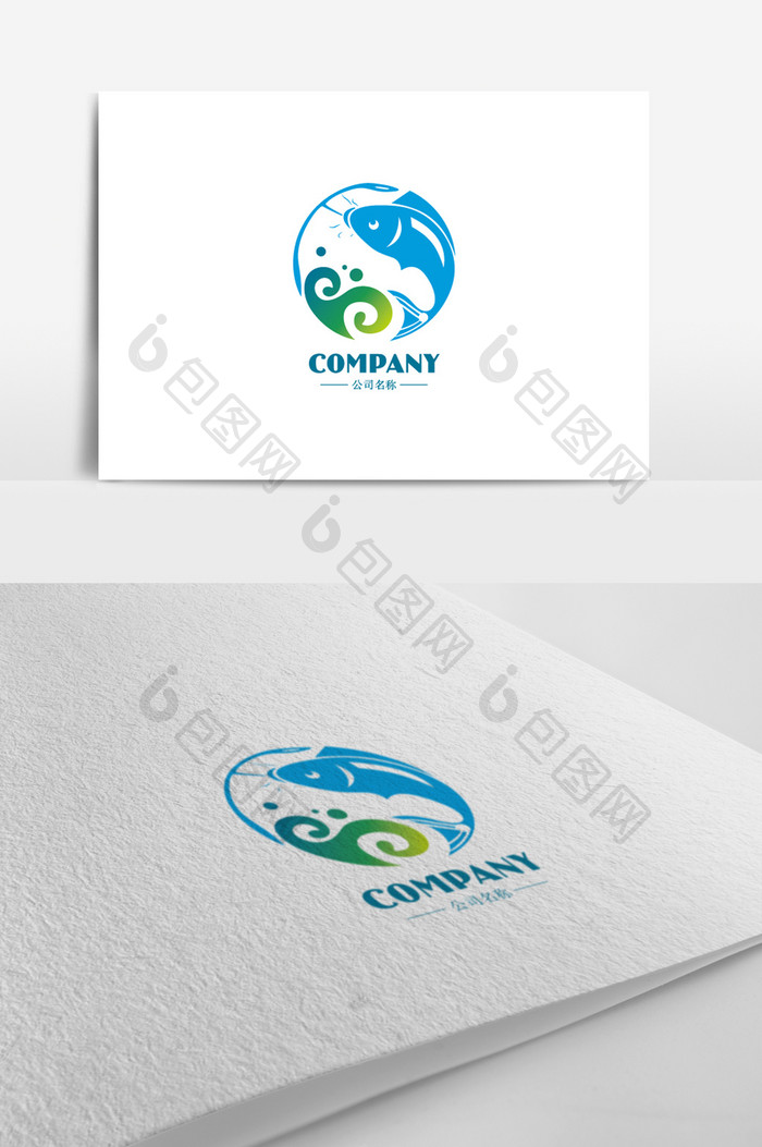 创意渔村标志logo设计