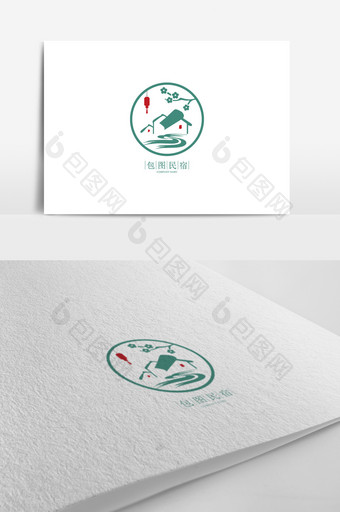 文艺民宿标志logo设计图片