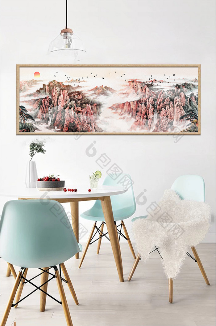 新中式山水风景意境客厅装饰画