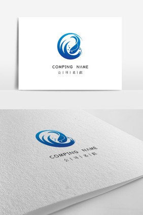 创意简约鱼标志logo设计