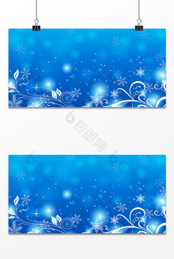 蓝色浪漫梦幻冰雪圣诞节植物背景图片