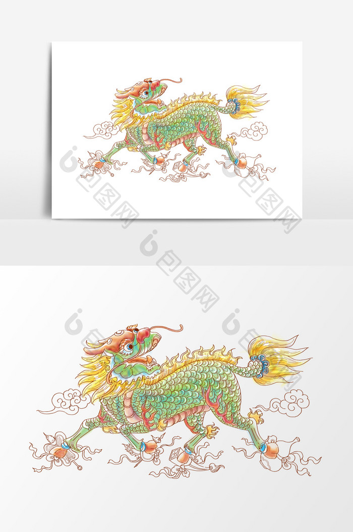中国麒麟 Ai素材 包图网 中国麒麟 Ai素材 包图网