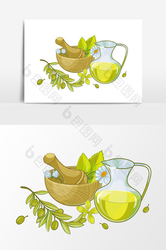 卡通研磨茶叶设计元素图片