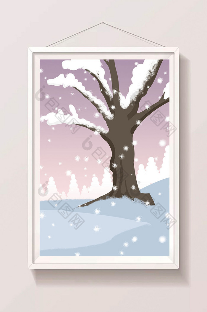 雪花树木景色背景设计