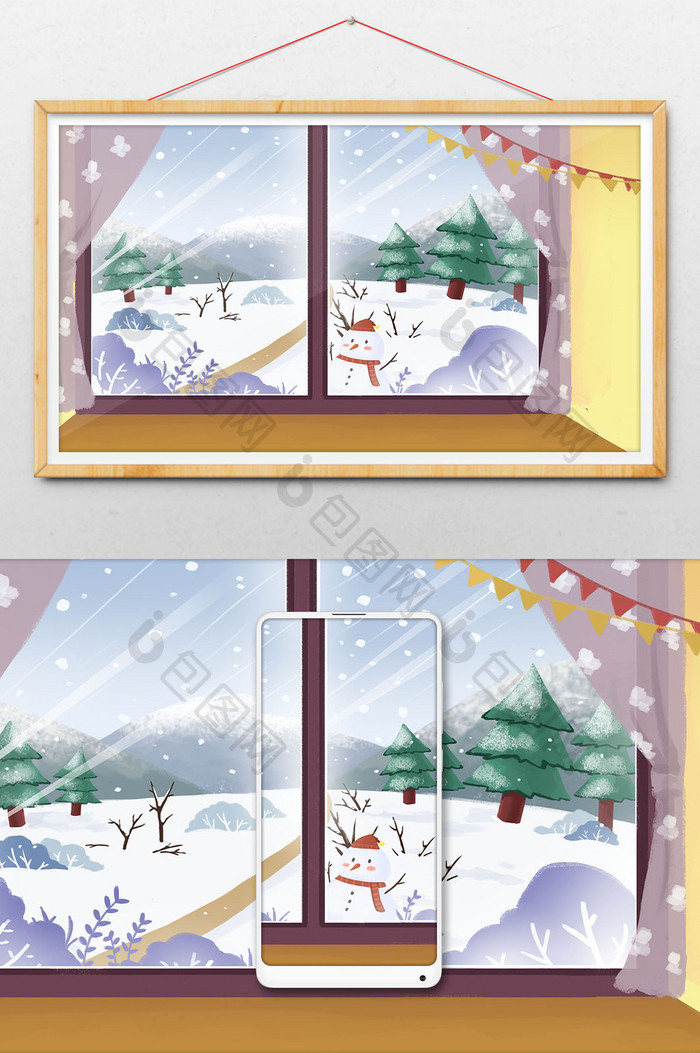 冬季室外雪景素材设计