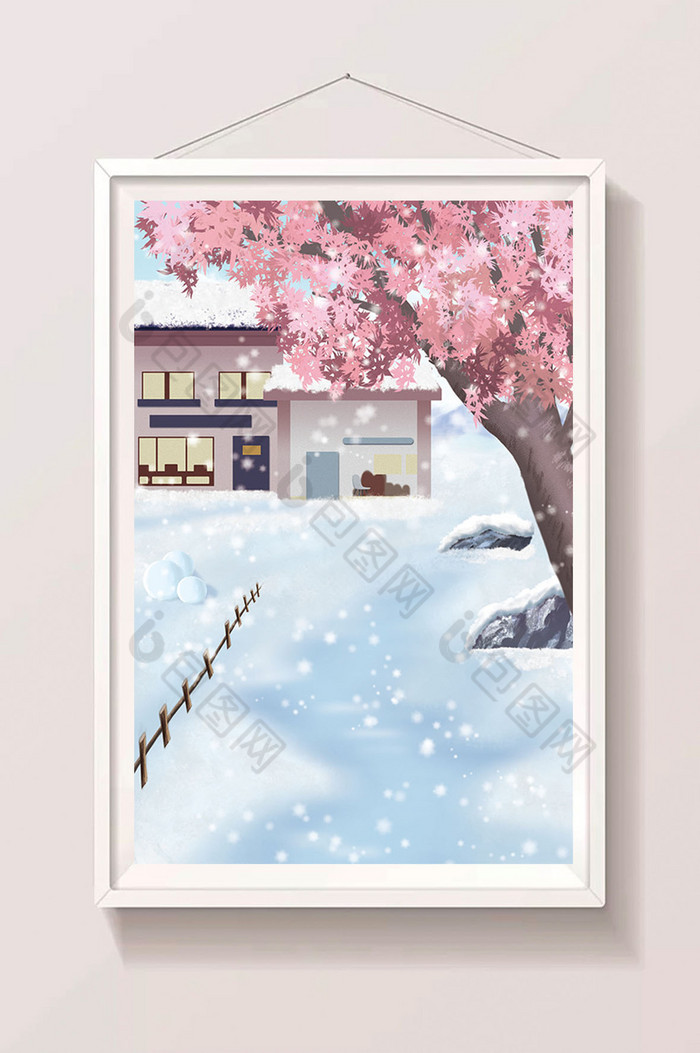冬季雪花树木图片图片